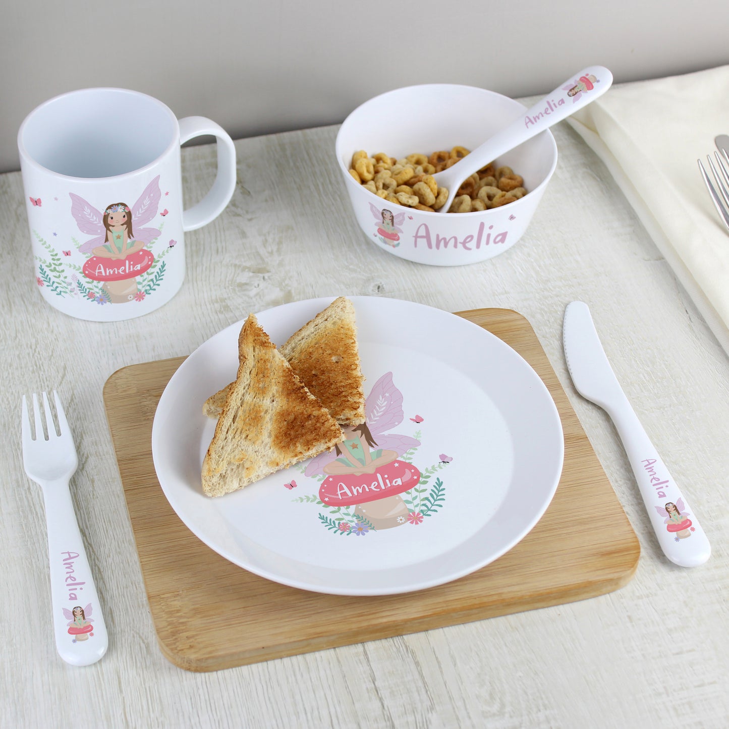 Personalised Toadstool Fairy Plastic Cutlery - image 5