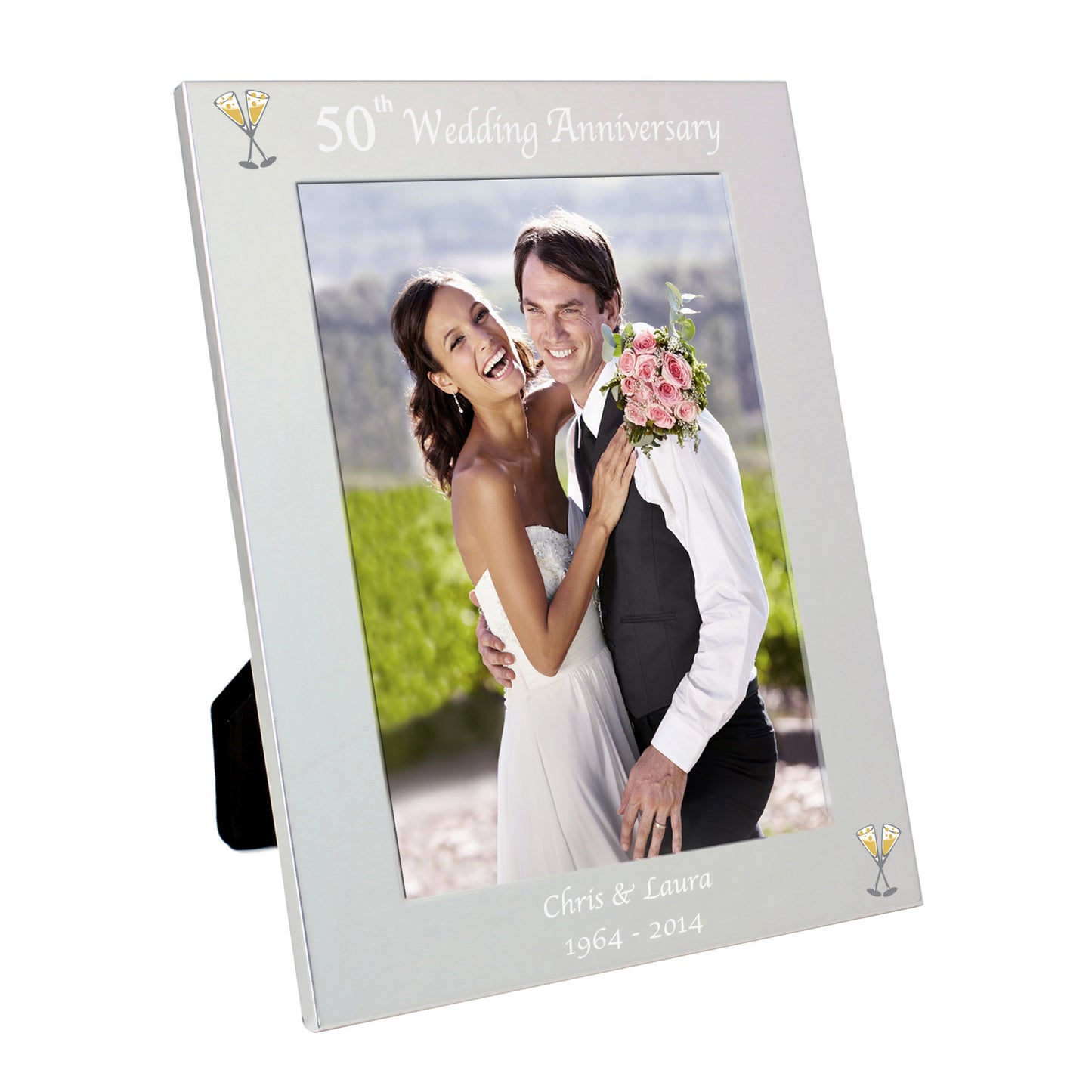Personalised Silver 5x7 50th Wedding Anniversary Photo Frame - image 2
