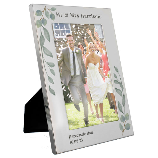 Personalised Botanical 6x4 Silver Photo Frame - image 4