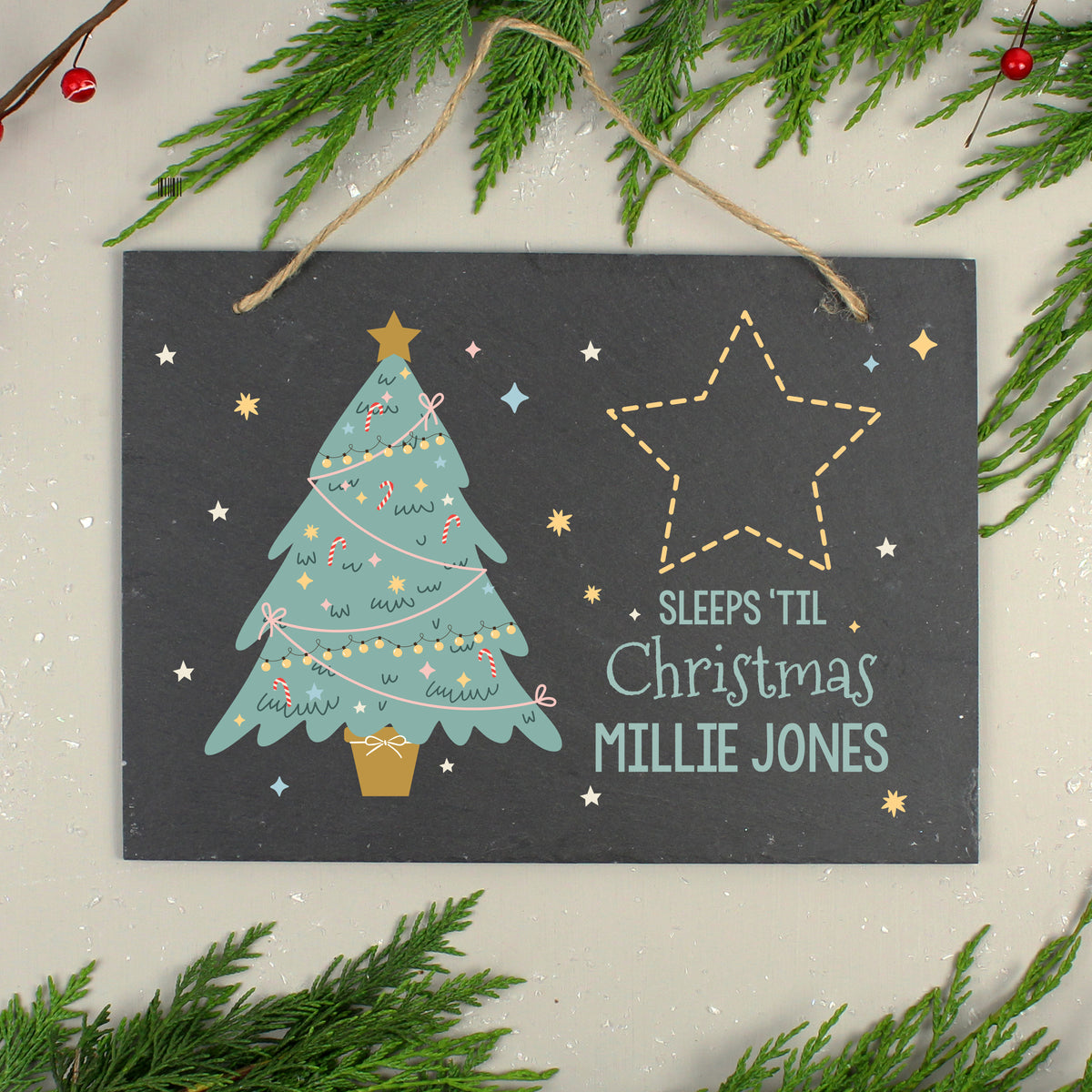 Personalised slate Christmas countdown sign – additional product image