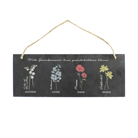 Personalised Flower of the Month Hanging Slate Plaque - image 5