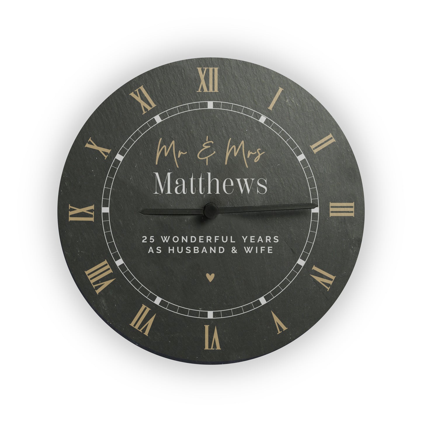 Personalised Black & Gold Slate Clock - image 4