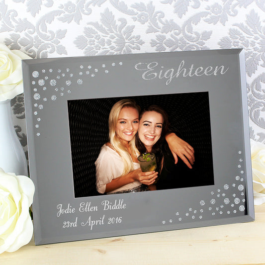 Personalised Eighteen Diamante 6x4 Glass Photo Frame - image 2