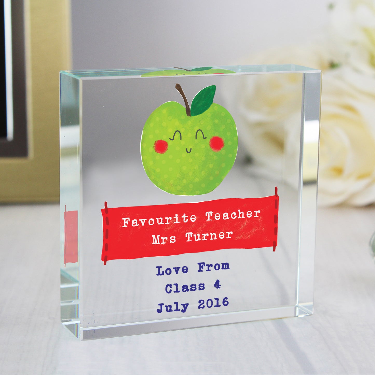 Personalised Apple for the Teacher Crystal Token - image 5