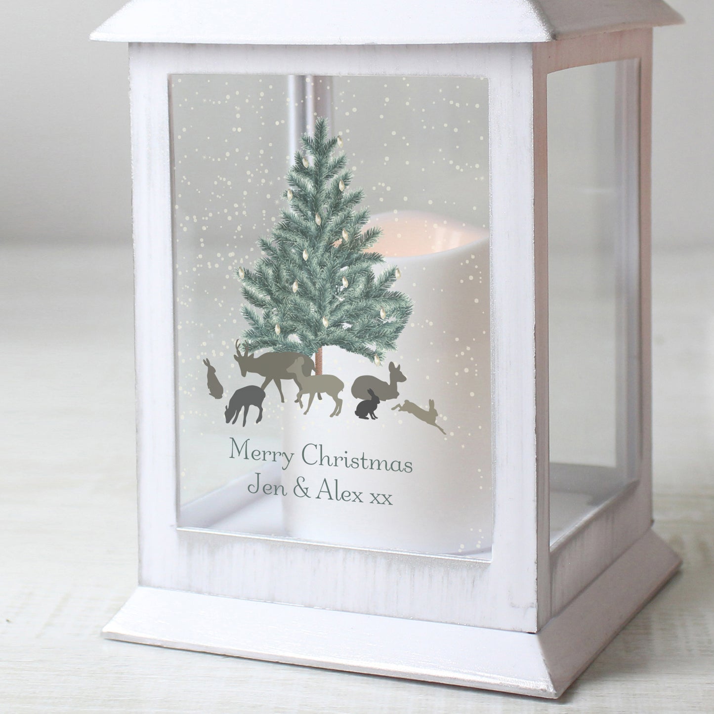 Personalised A Winter's Night White Lantern - image 3