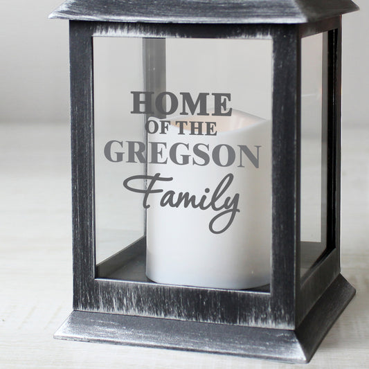 Personalised The Family Rustic Black Lantern - image 3