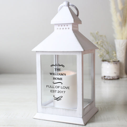 Personalised Antique Scroll White Lantern - image 2