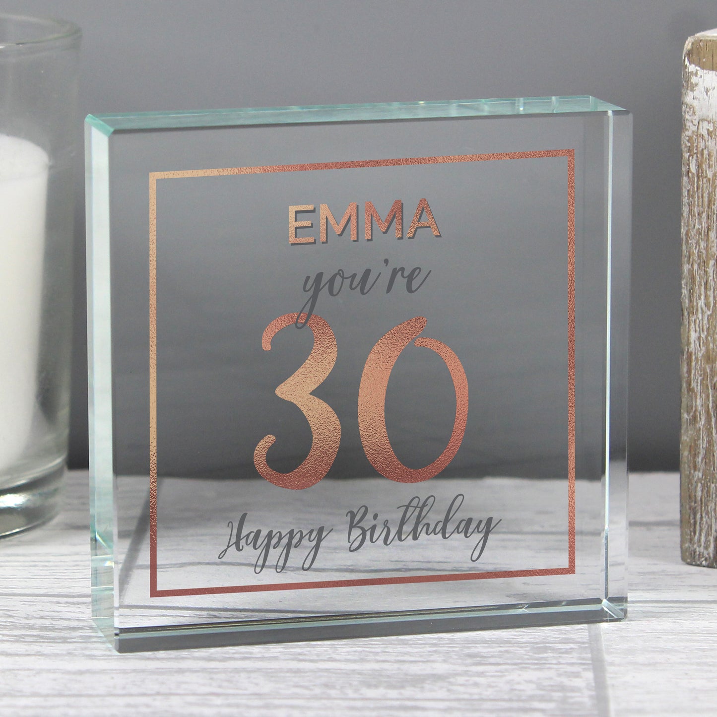 Personalised Birthday Rose Gold Crystal Token - image 6