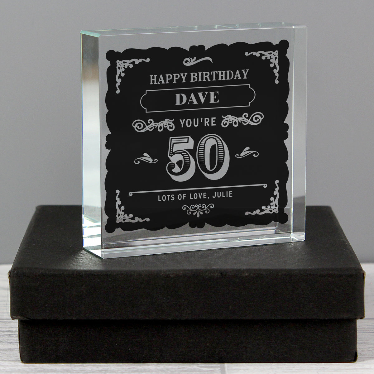 Personalised Birthday Vintage Typography Crystal Token - image 3