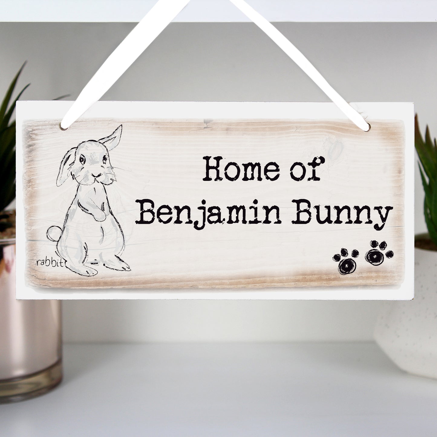Personalised Rabbit Wooden Sign - image 3