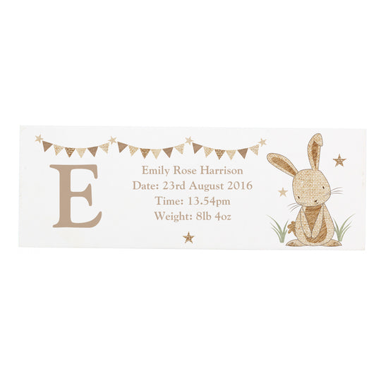 Personalised Hessian Rabbit Wooden Mantel Decoration - image 2
