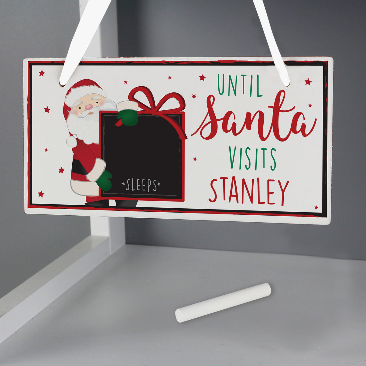 Personalised Santa Christmas countdown decoration – gallery image