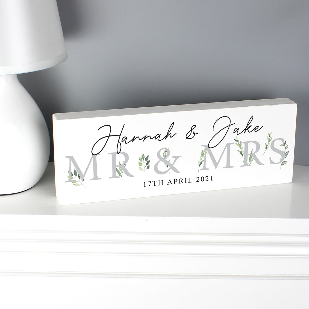 Personalised Botanical Wooden Mantel Decoration - image 7