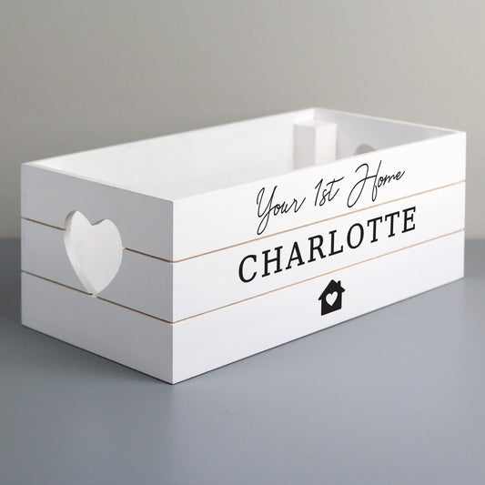 Personalised Home White Wooden Crate - image 2