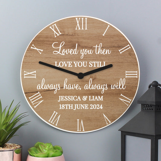 Personalised Free Text Wood Effect Clock - image 2