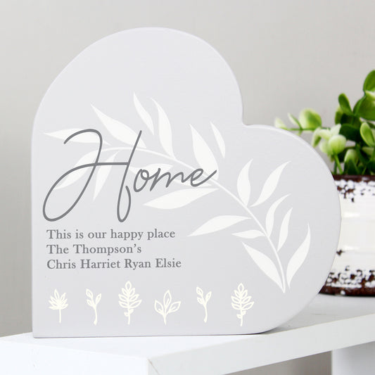 Personalised Leaf Decor Free Standing Heart Ornament - image 2