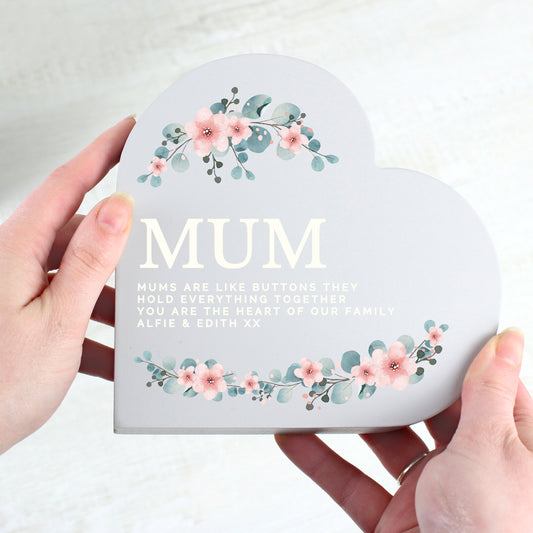 Personalised Floral Free Standing Heart Ornament - image 2
