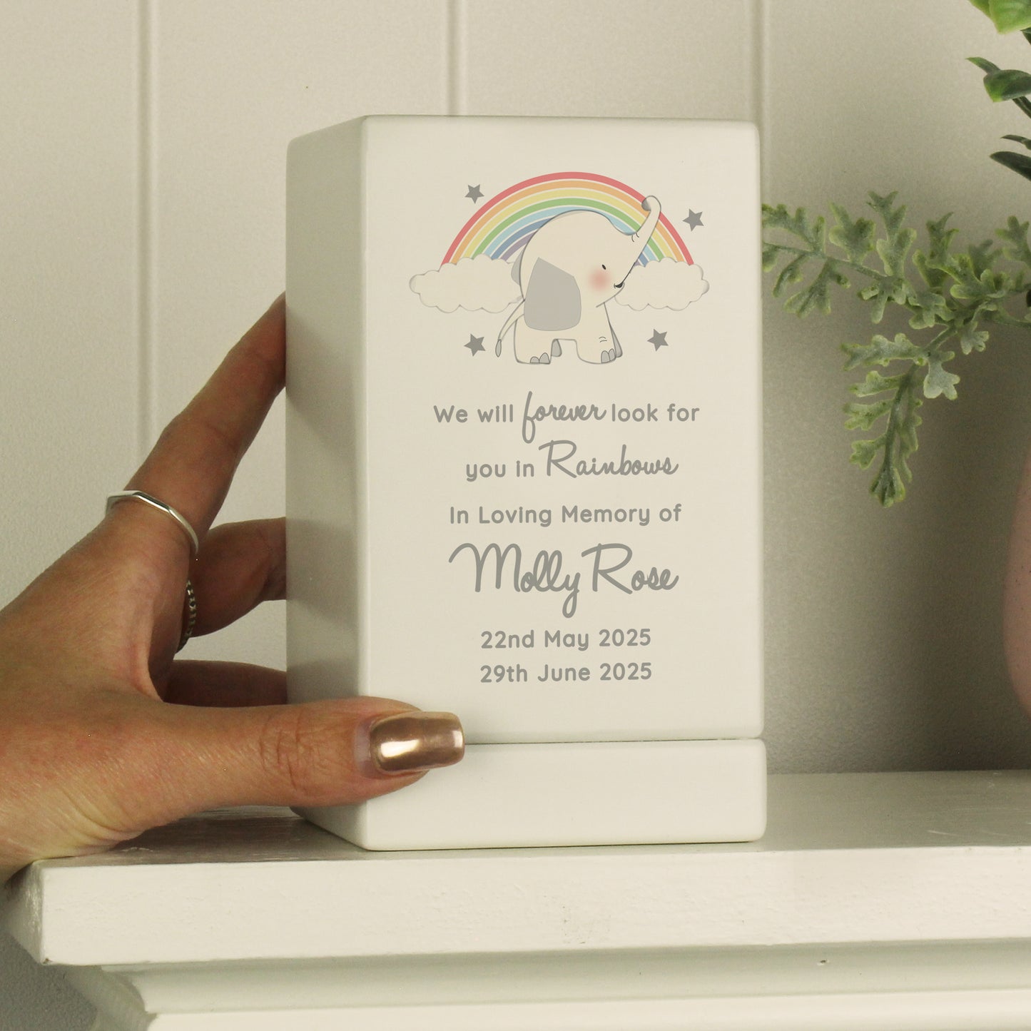 Personalised Childs Memorial Small Wooden Urn - image 4