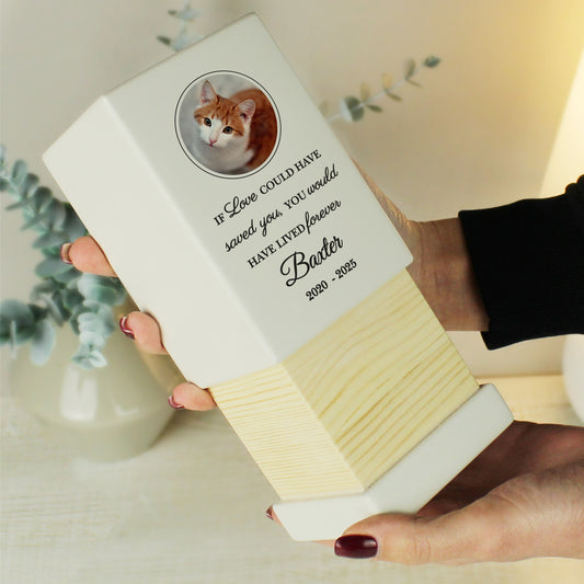 Personalised Pet Photo Upload Small Wooden Urn - image 2