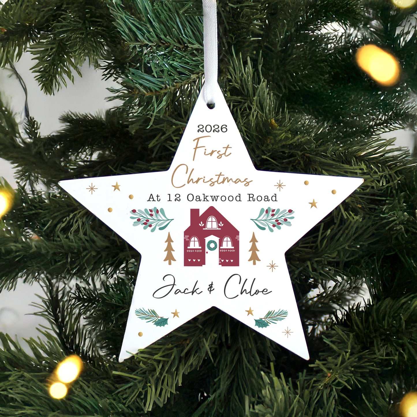 Personalised Home For Christmas Star Ornament – New Home Christmas Gift - image 2
