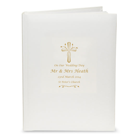 Personalised Gold Cross Traditional Photo Album - image 2