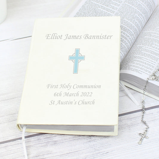 Personalised Blue Cross Holy Bible - Eco-friendly - image 2