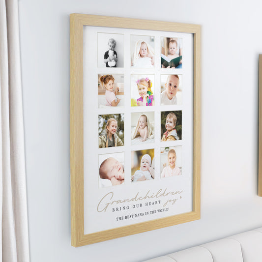 Personalised Grandchildren Oak Multi Photo Frame - image 2