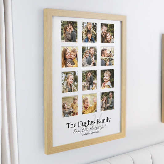 Personalised Family Oak Multi Photo Frame - image 2