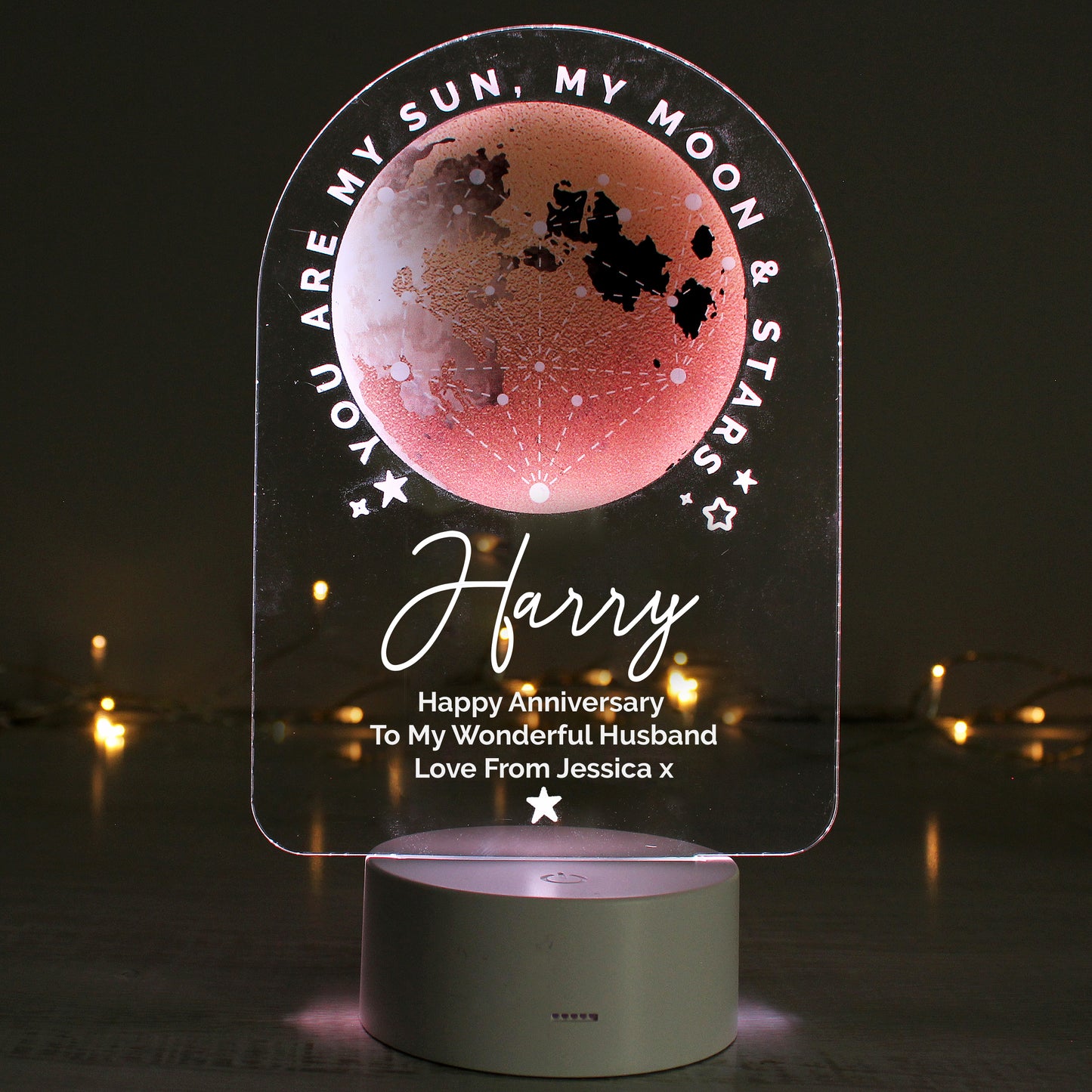 Personalised Sun Moon & Stars LED Colour Changing Night Light - image 6