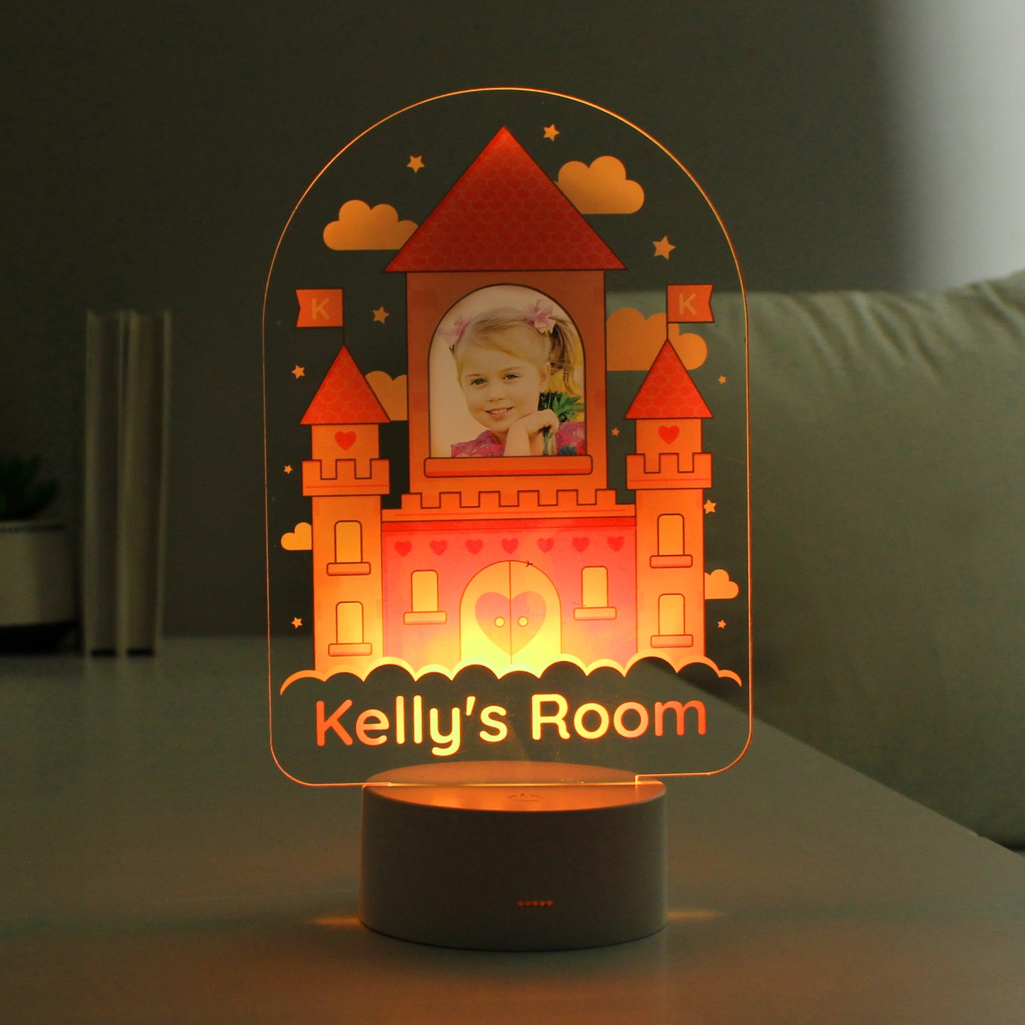 Personalised Pink Castle Photo Upload LED Colour Changing Night Light - image 10
