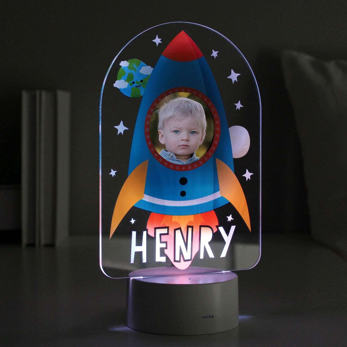 Personalised Rocket Photo Upload LED Colour Changing Night Light - image 10
