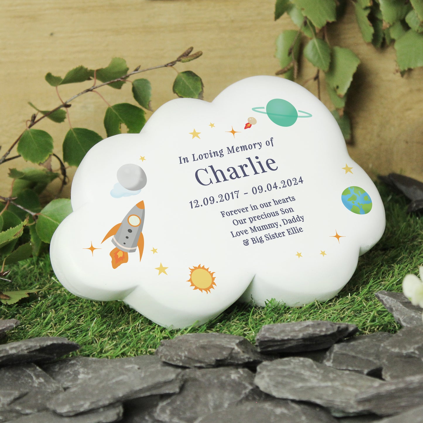 Personalised Space Resin Memorial Cloud - image 4