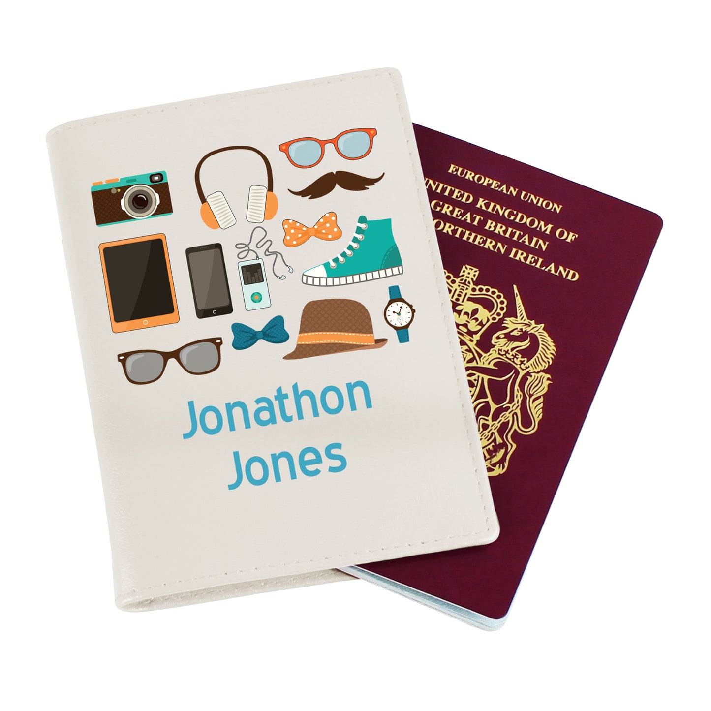 Personalised Male Essentials Cream Passport Holder - image 3