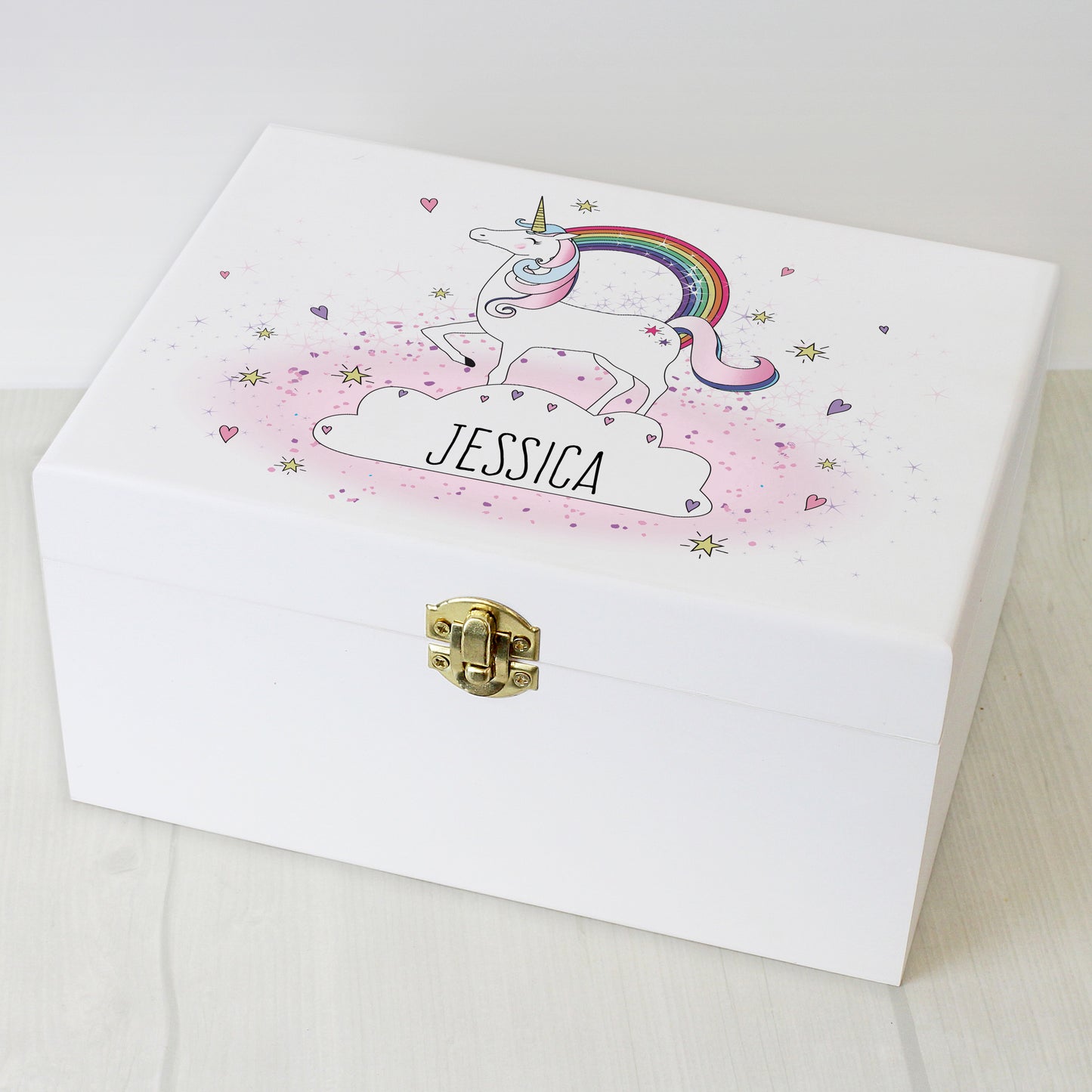 Personalised Unicorn White Wooden Keepsake Box - image 6