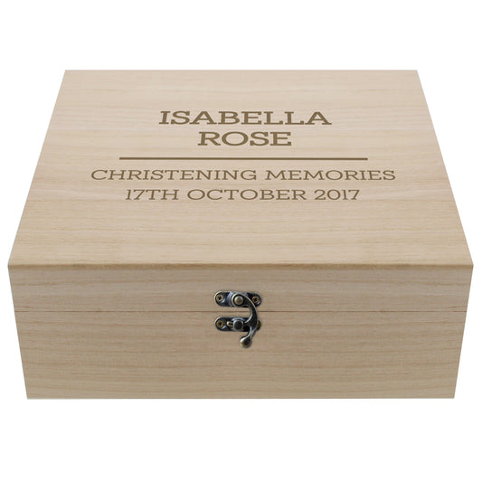 Personalised Any Message Large Wooden Keepsake Box - image 2