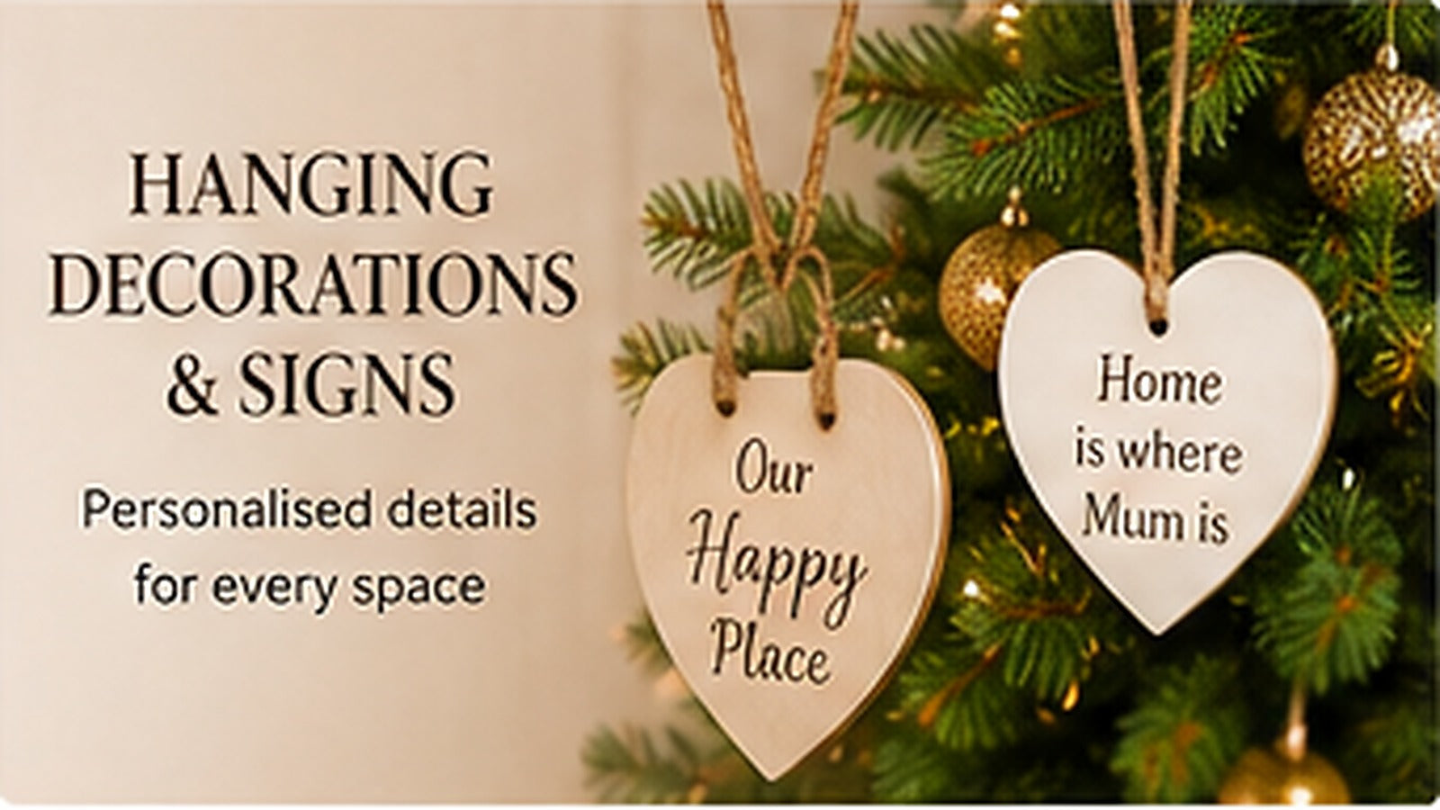 Hanging decorations and signs collection banner for Heartfelt Gifts