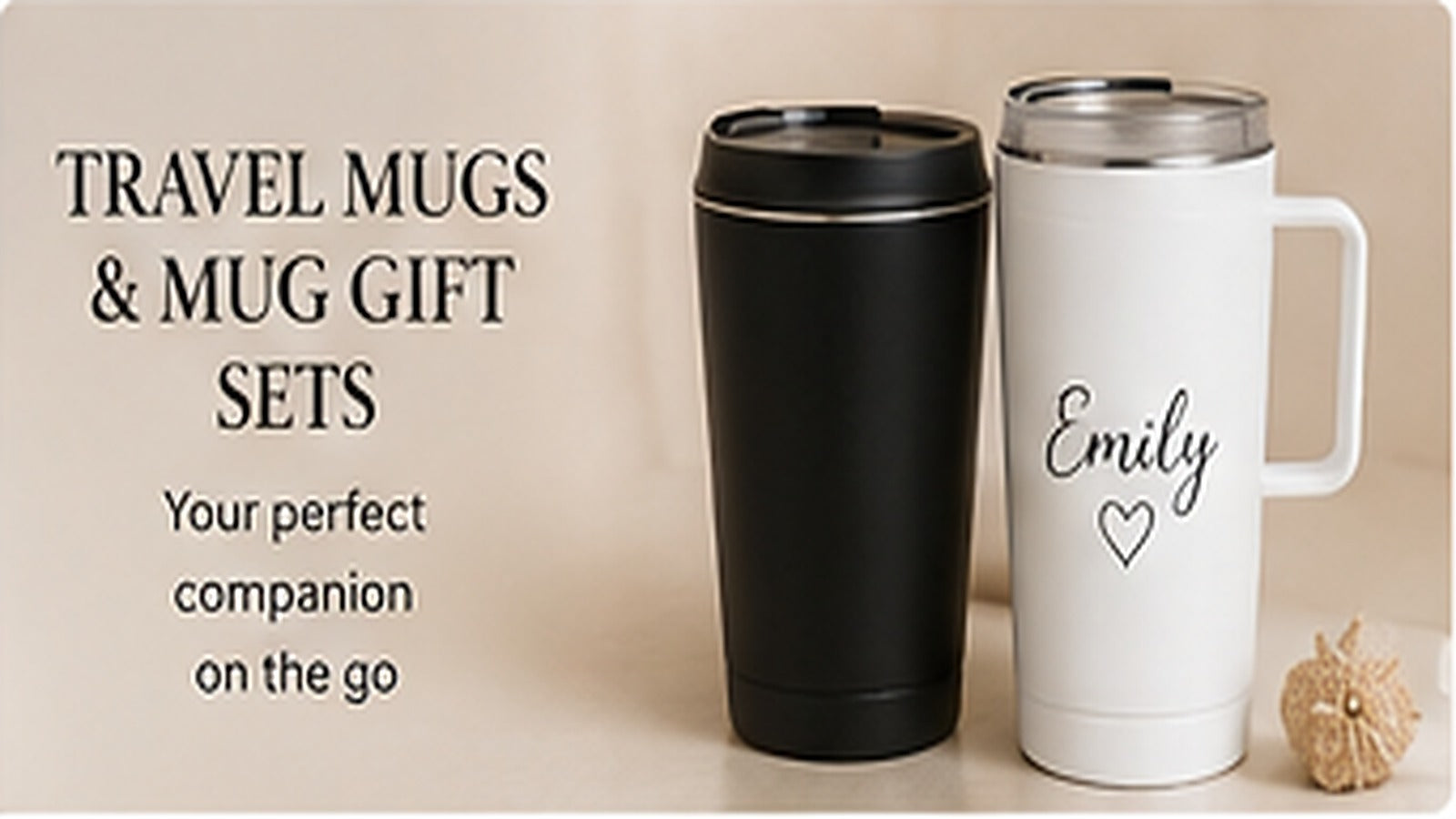 Drinks bottles and on-the-go drinkware collection banner for Heartfelt Gifts