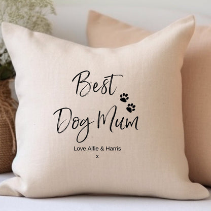 Personalised Best Dog Mum Cushion