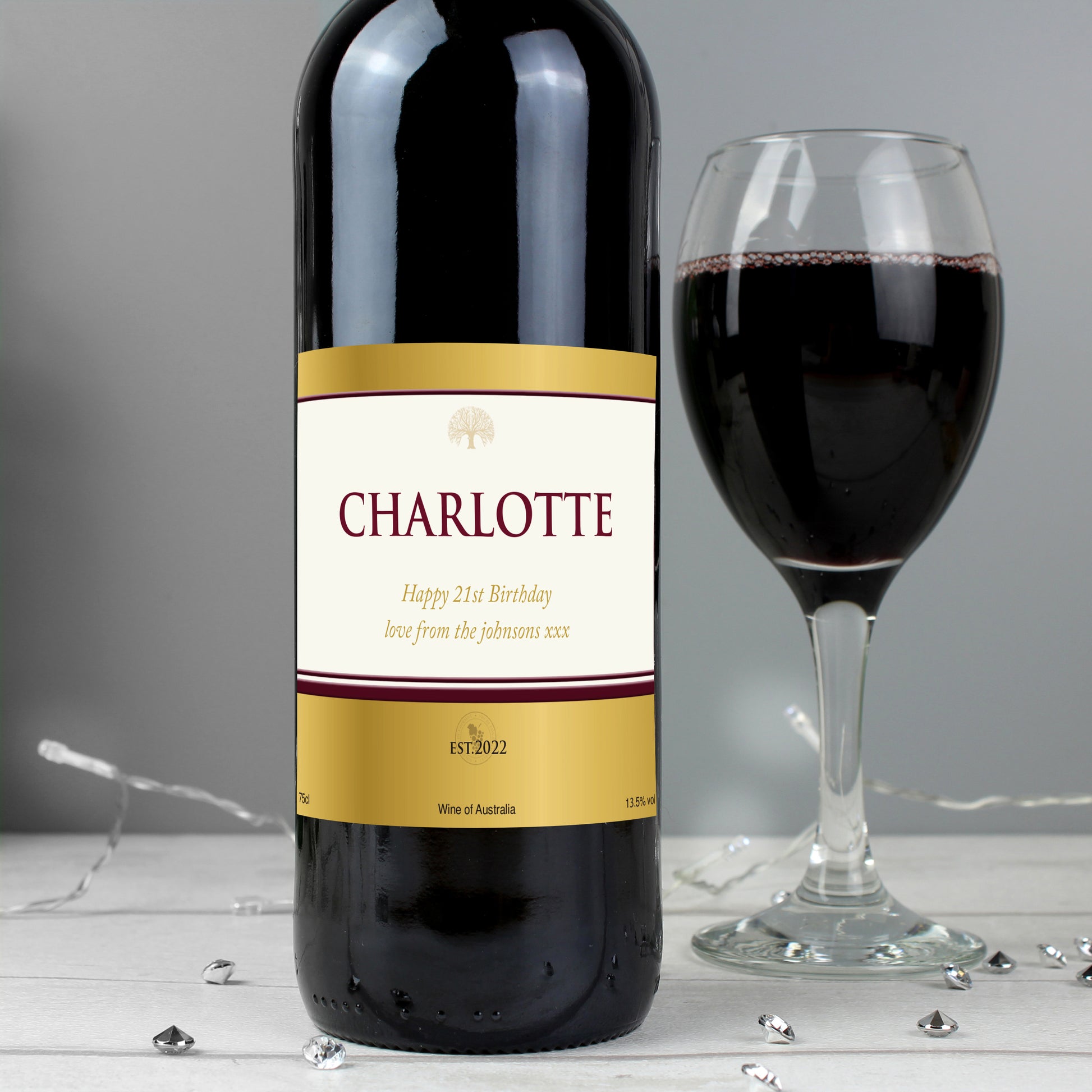 Personalised Gold Label Red Wine from Heartfelt Gifts