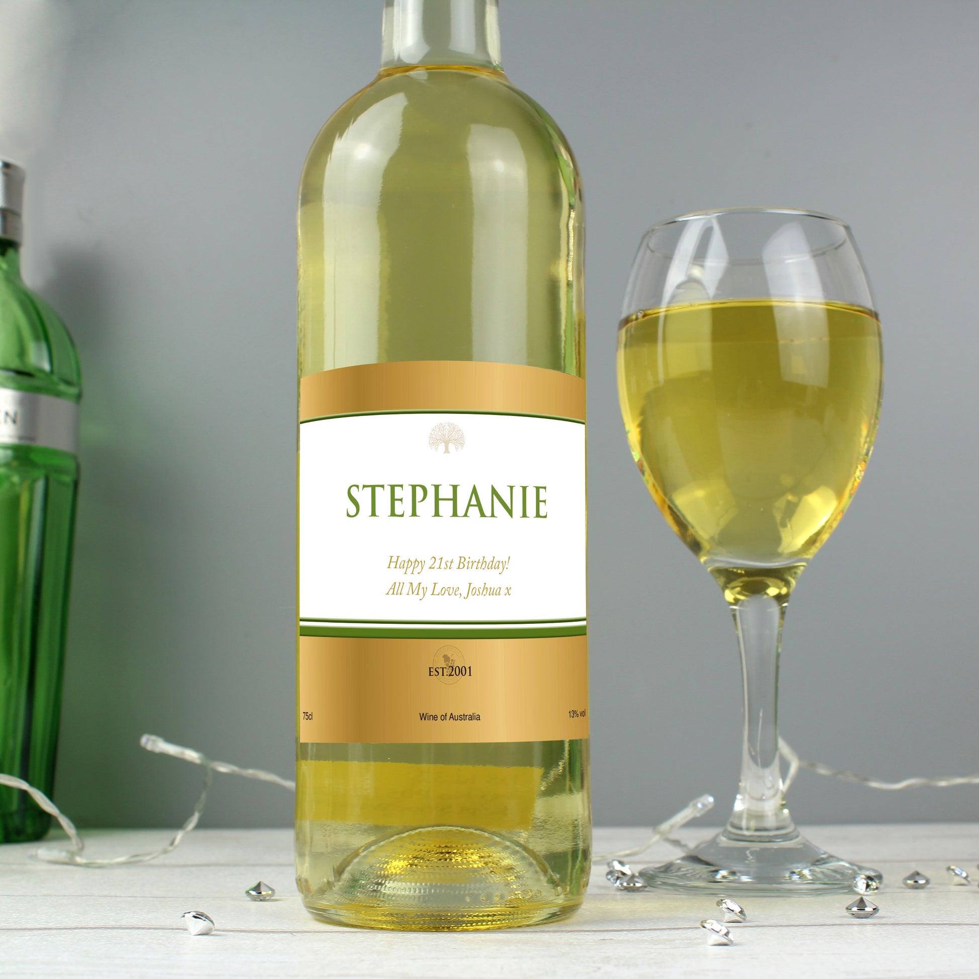 Personalised Gold Label White Wine from Heartfelt Gifts