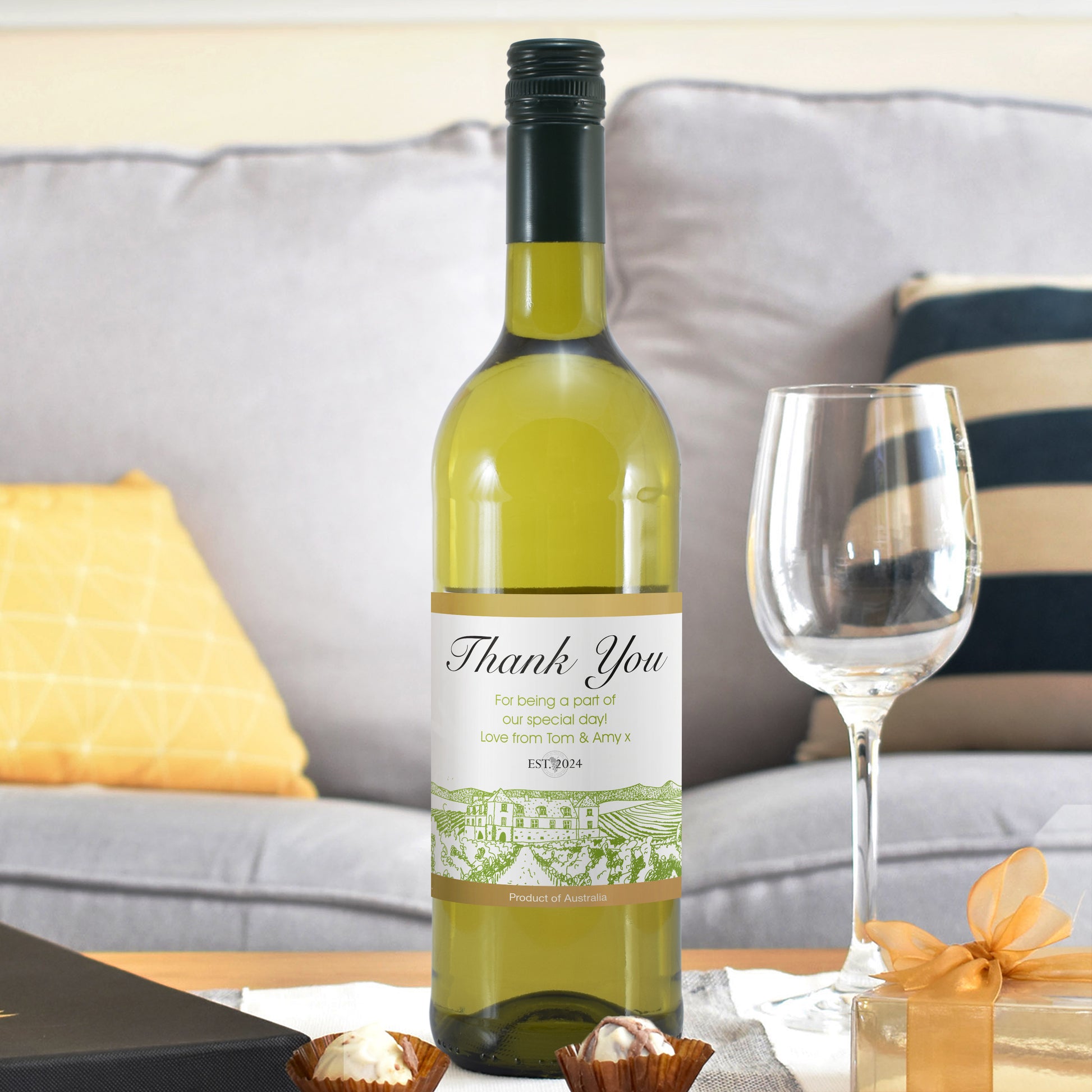 Personalised Free Text Vineyard White Wine from Heartfelt Gifts