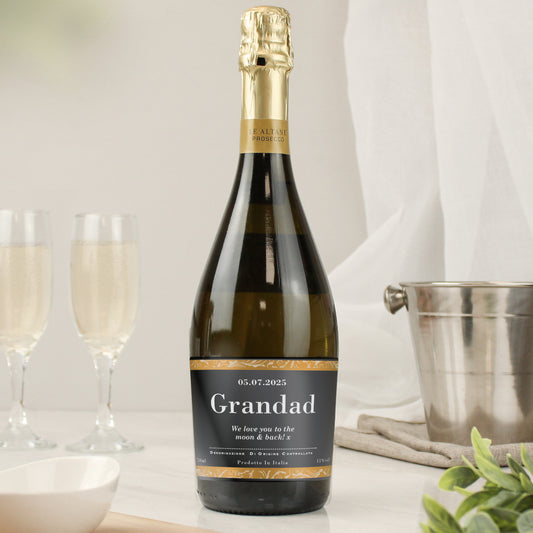 Personalised Classic Black Label Prosecco from Heartfelt Gifts