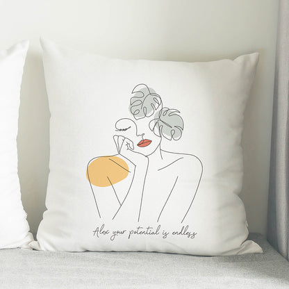 Personalised Fleur Line Art Cushion from Heartfelt Gifts