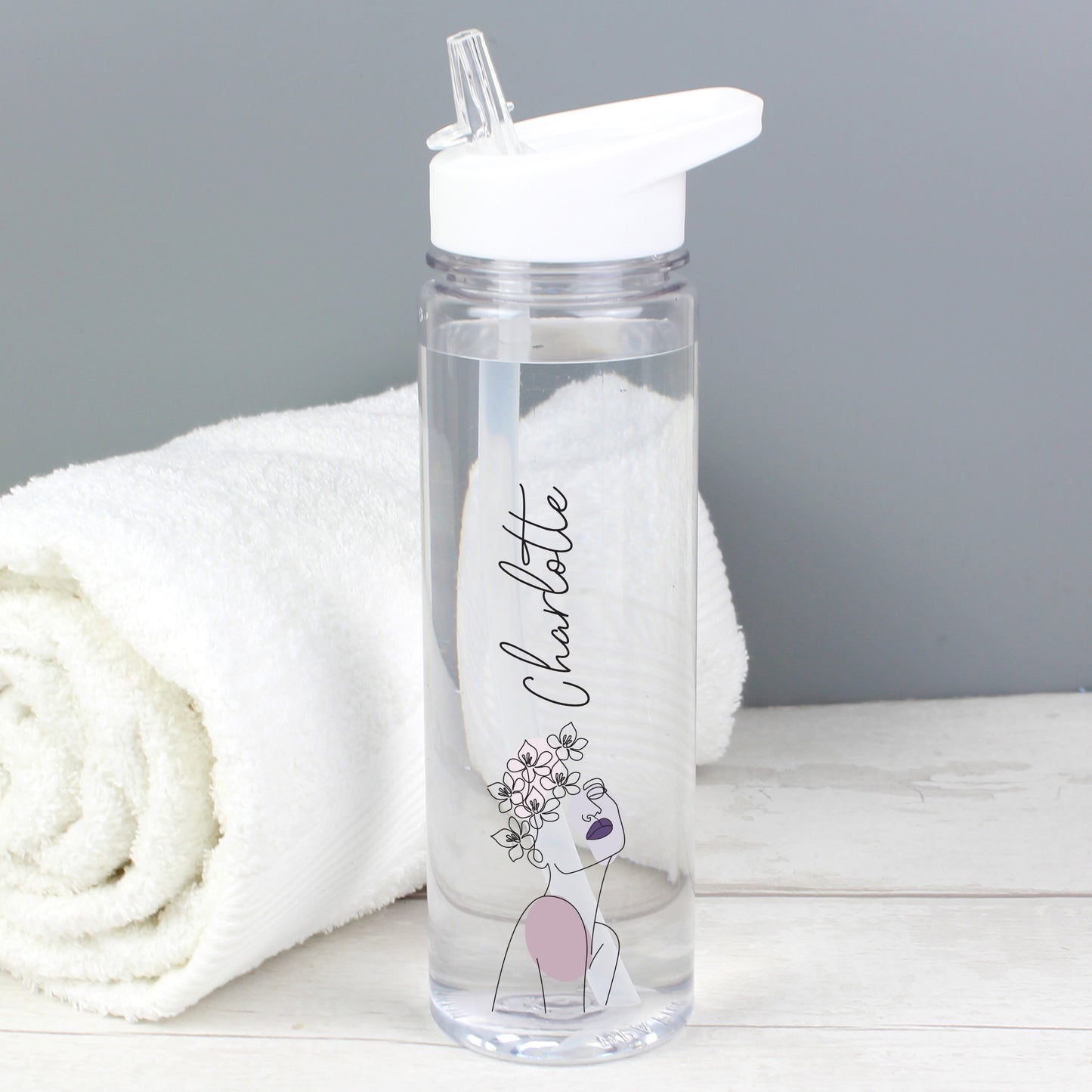 Personalised Natalia Line Art Water Bottle from Heartfelt Gifts