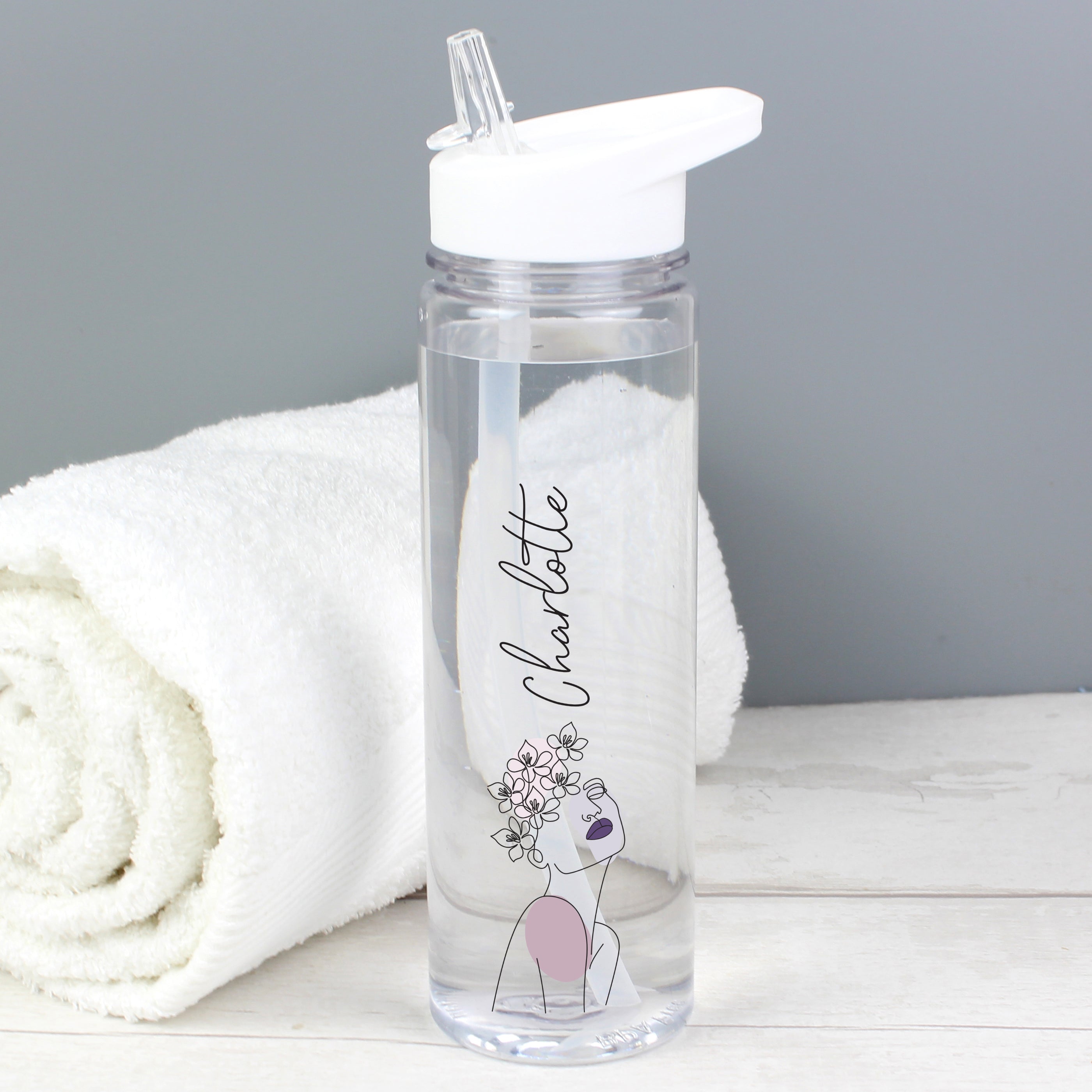 Personalised Natalia Line Art Water Bottle from Heartfelt Gifts