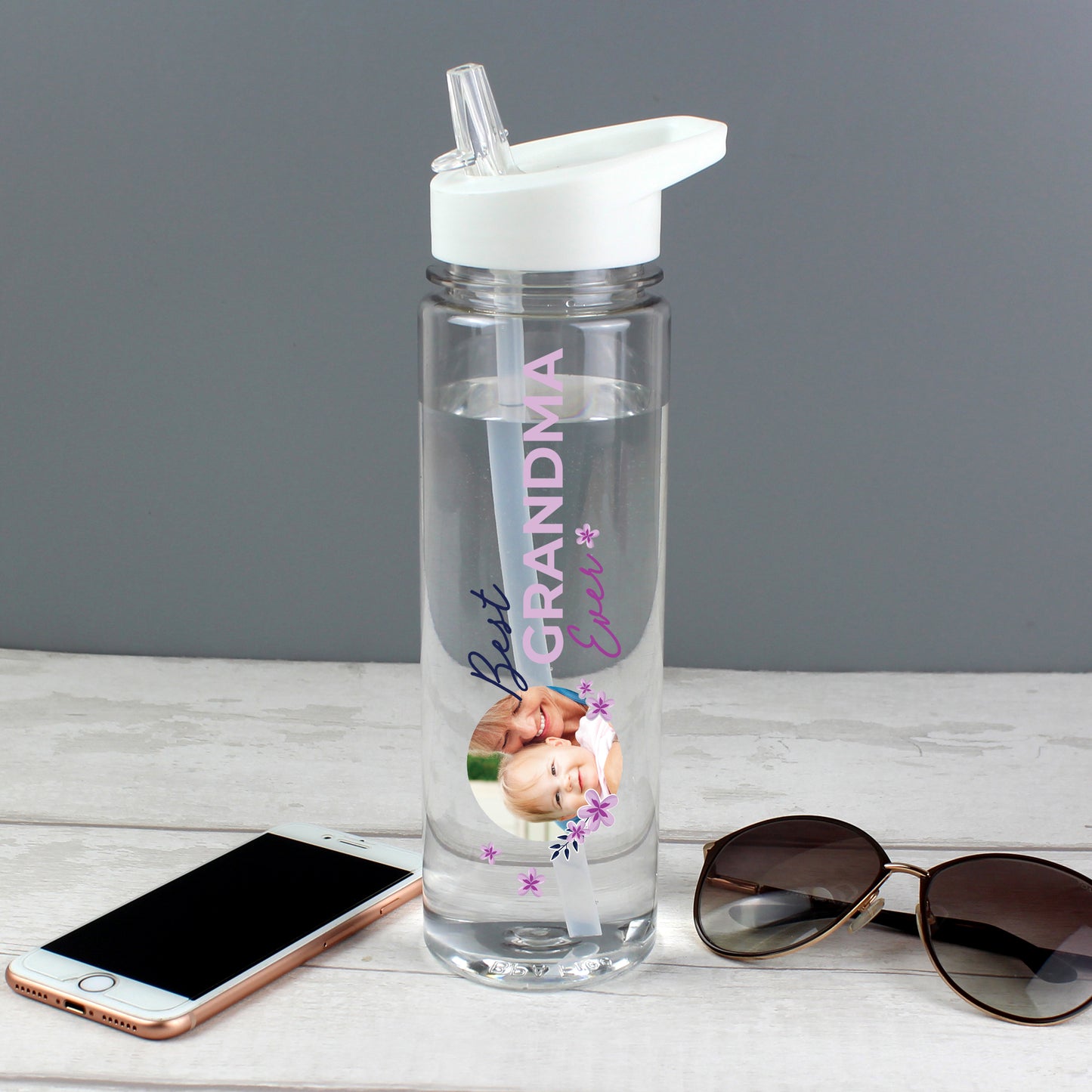 Personalised Floral Best Ever Photo Upload Water Bottle from Heartfelt Gifts