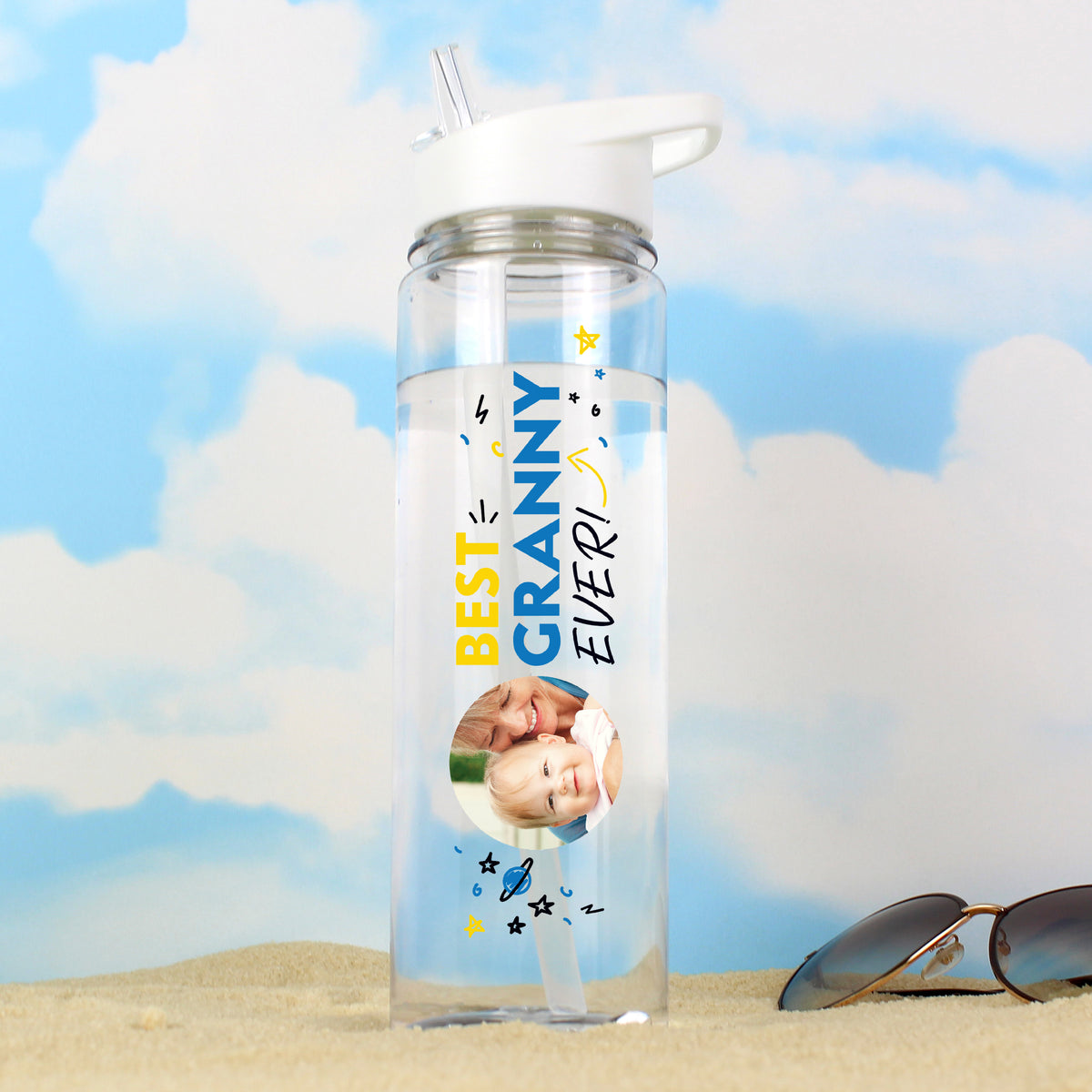 Best Ever photo water bottle – outdoor product view