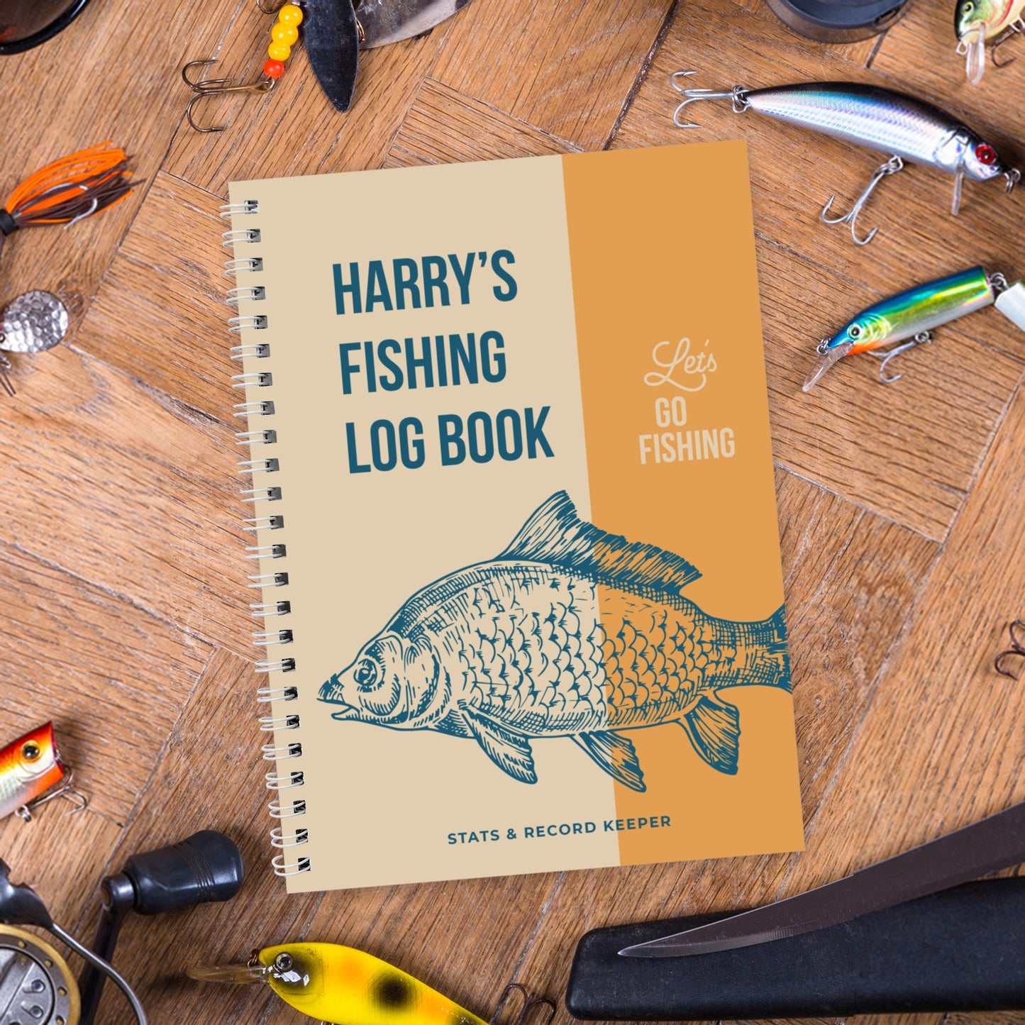 Personalised A5 Fishing Log Book from Heartfelt Gifts