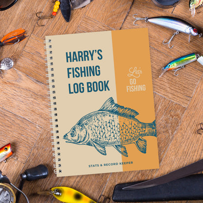 Personalised A5 fishing log book