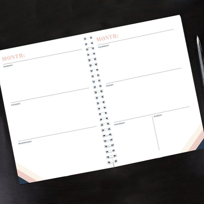 Personalised Free Text Navy & Blush A5 Diary - image 3